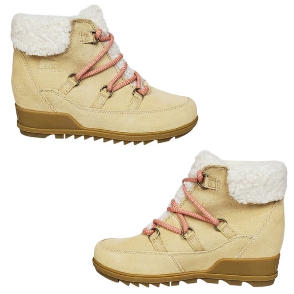 NWT Sorel Evie cozy lace boots ceramic paradox pink suede fur waterproof winter - Picture 8 of 16